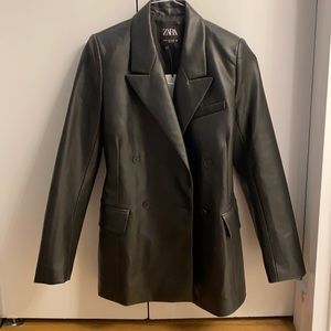 Zara Leather Blazer